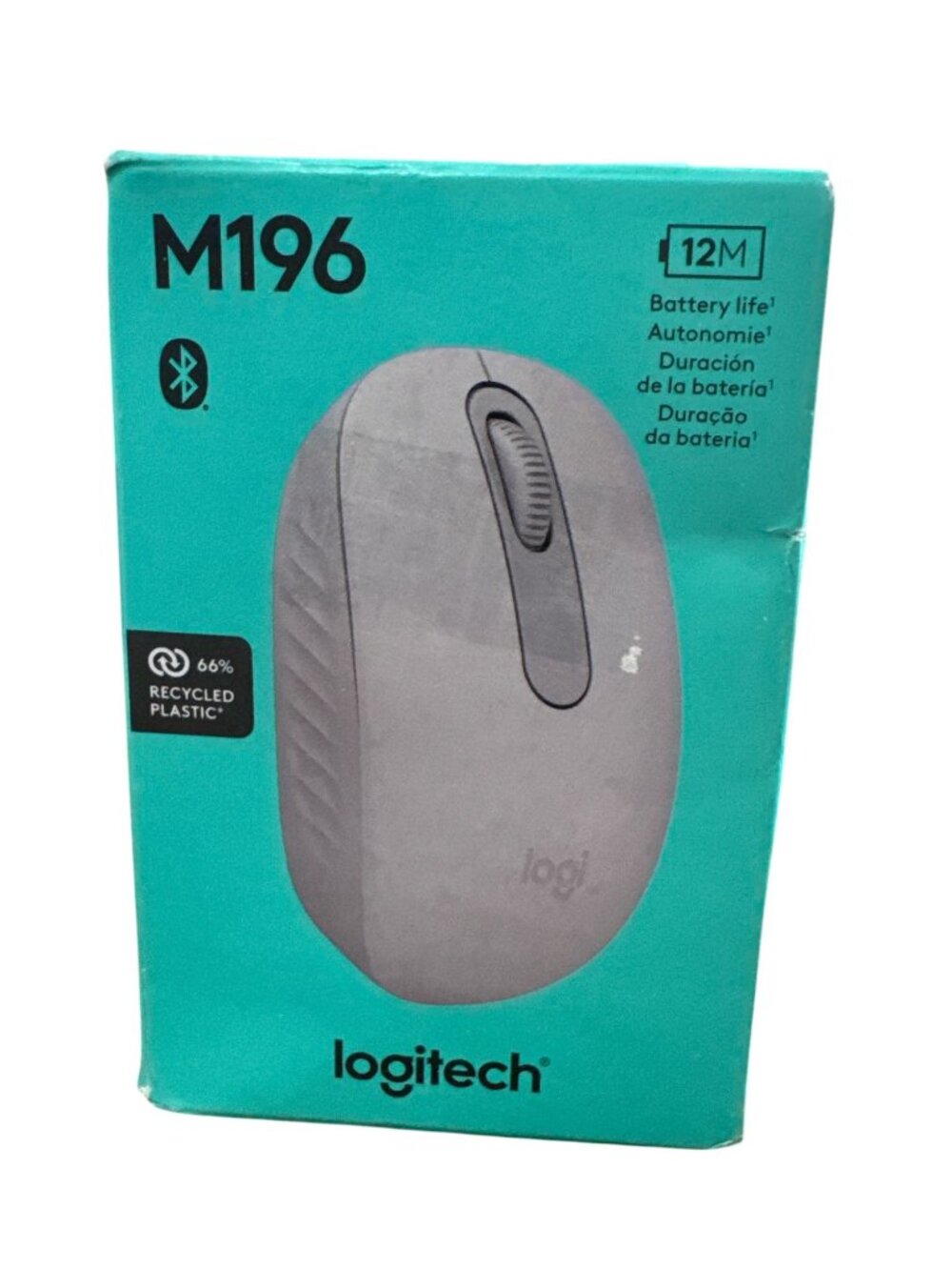Logitech M196 Bluetooth Wireless Mouse With 12-Month Battery Life 66% Recycled P
